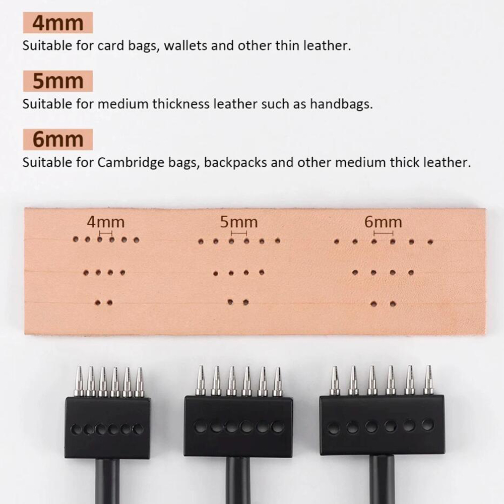 Black Prong Punch Tool Set 3pc - Leatherwork Punch ulasan dan harga