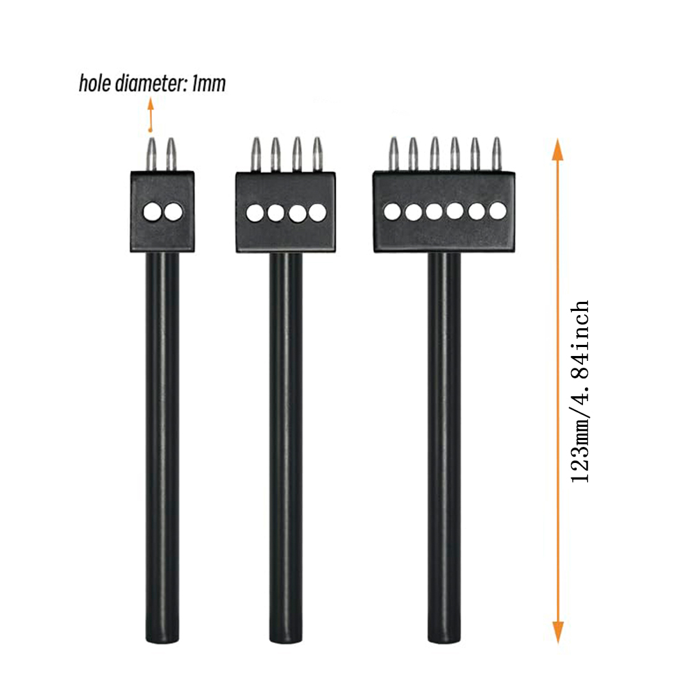 Black Prong Punch Tool Set 3pc - Leatherwork Punch ulasan dan harga