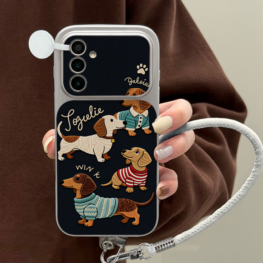 Cartoon Dachshund Phone Case F - Leatherwork Drawing ulasan dan harga