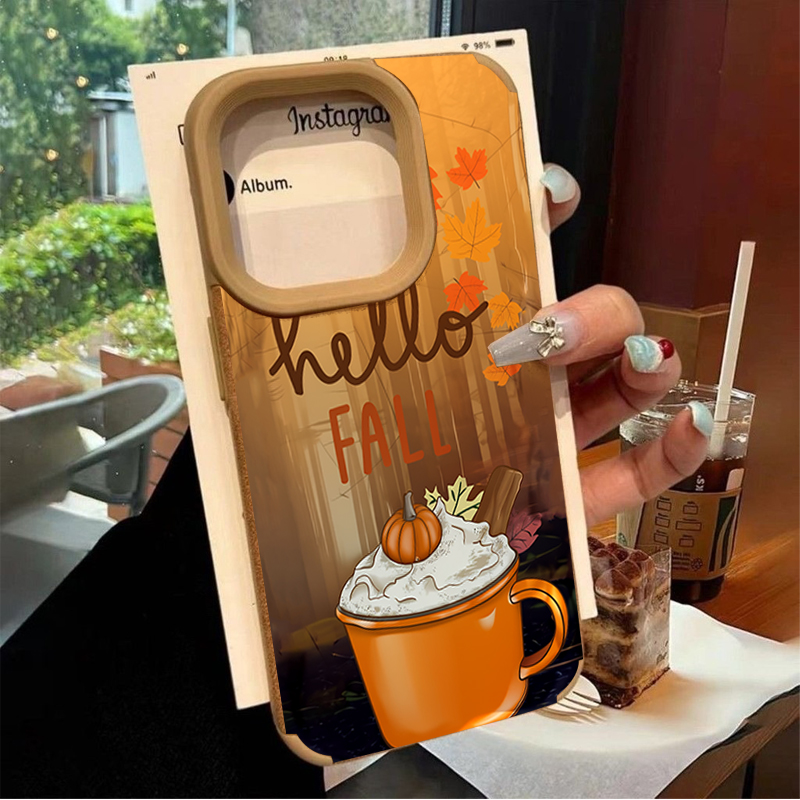 Retro Maple Leaf Fall Coffee P - Leather X ulasan dan harga