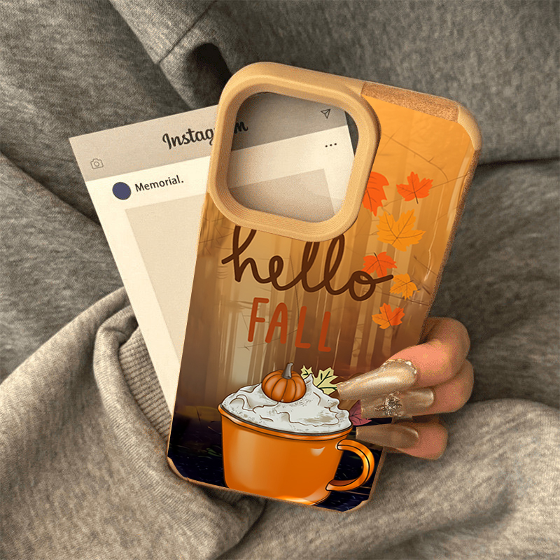 Retro Maple Leaf Fall Coffee P - Leather X ulasan dan harga