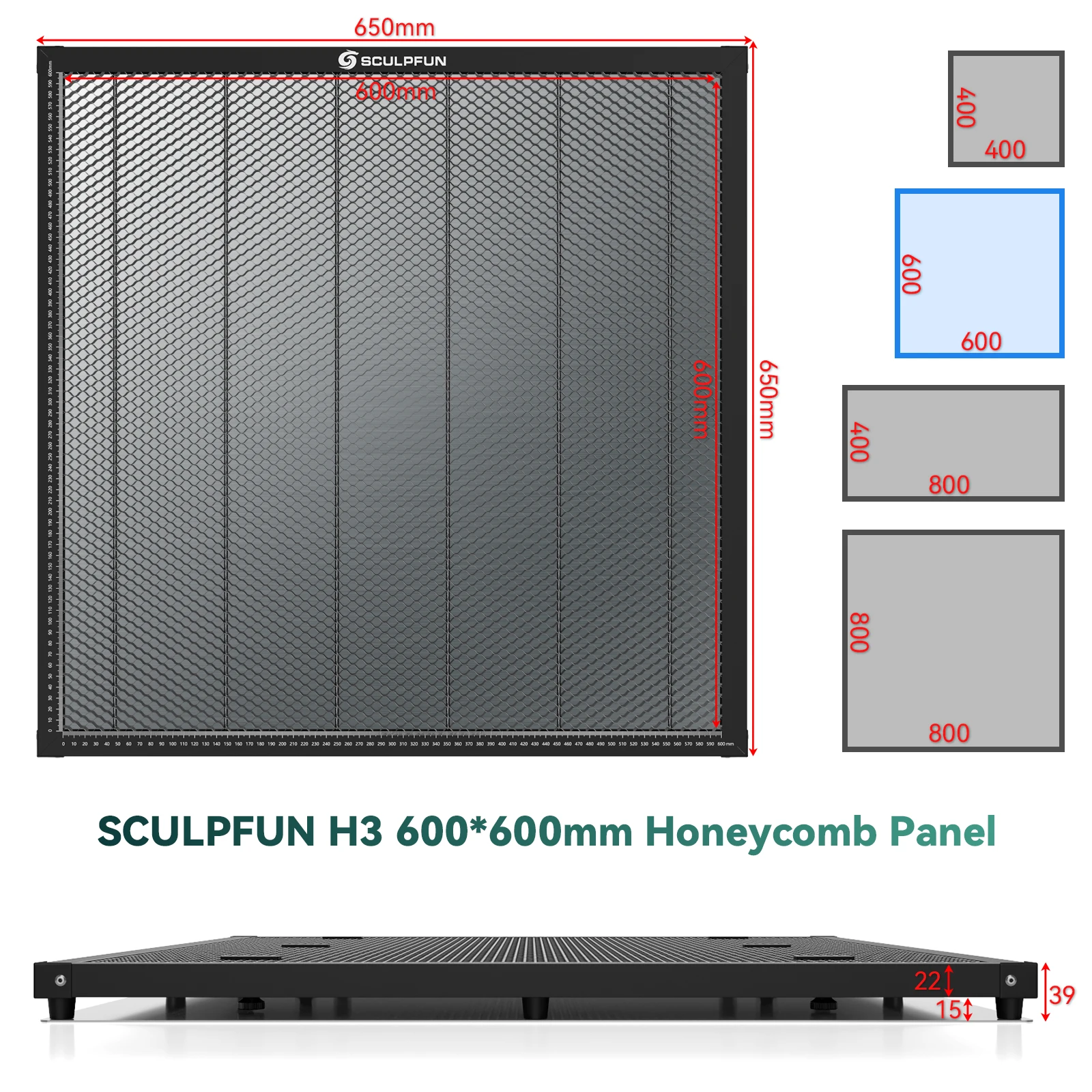 SCULPFUN 600x600mm Honeycomb P - Leather Workbench ulasan dan harga